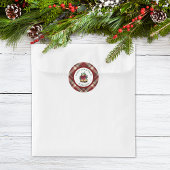 Red and Green Tartan Christmas Personalized Ronde Sticker