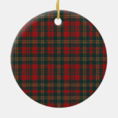 Red and Green Tartan Plaid Personalized Keramisch Ornament (Achterkant)