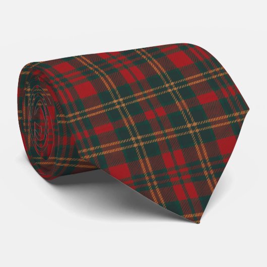 Red and Green Tartan Plaid Stropdas (Opgerold)