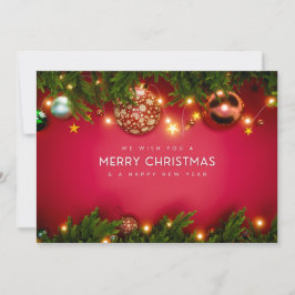 Red and Green Traditional Merry Christmas Feestdagenkaart