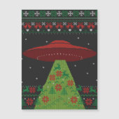 Red and Green UFO Tractor Beam Ugly Kerstmis (Voorkant)