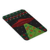 Red and Green UFO Tractor Beam Ugly Kerstmis Magneet (Rechterzijde)