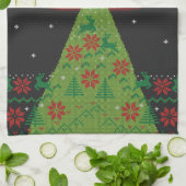 Red and Green UFO Tractor Beam Ugly Kerstmis Theedoek (Gevouwen)