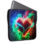 Red and Green Valentine Heart on Electronics Bag Laptop Sleeve (Voorkant Rechts)