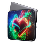 Red and Green Valentine Heart on Electronics Bag Laptop Sleeve (Voorkant Links)