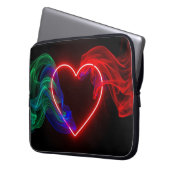 Red and Green Valentine Heart on Electronics Bag Laptop Sleeve (Voorkant Links)