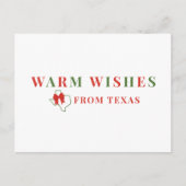 Red and Green Warm Wishes from Texas Briefkaart (Voorkant)
