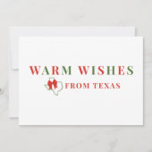 Red and Green Warm Wishes from Texas Holiday Kaart (Voorkant)