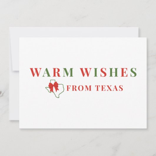 Red and Green Warm Wishes from Texas Holiday Kaart (Voorkant)