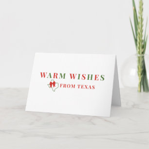 Red and Green Warm Wishes uit Texas Kaart