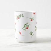 Red And Green Winter Berries & Leaves Illustration Koffiemok (Center)