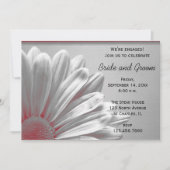 Red and Grey Floral Highlights Engagement Party Kaart (Voorkant)