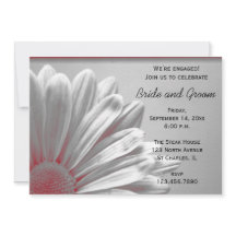 Red and Grey Floral Highlights Engagement Party