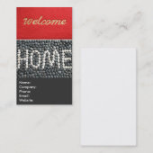 Red and Grey Welkom Home Real Estate Agent Visitekaartje (Voorkant / Achterkant)