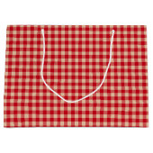 Red and Kraft Country Gingham Christmas  Groot Cadeauzakje (Voorkant)