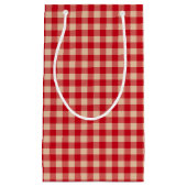Red and Kraft Country Gingham Christmas  Klein Cadeauzakje (Voorkant)