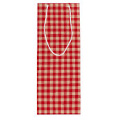 Red and Kraft Country Gingham Christmas  Wijn Cadeautas (Achterkant)
