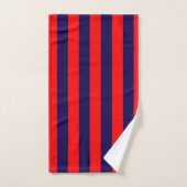 Red and Navy Blue Cabana Stripes Bad Handdoek (Handdoek)