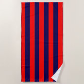 Red and Navy Blue Cabana Stripes Strandlaken (Voorkant)