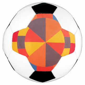 Red and Orange Abstract Bullseye Soccer Ball Voetbal