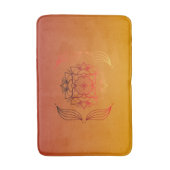 Red and Orange Ethereal Embers Floral Mandala Badmat (Voorkant Verticaal)