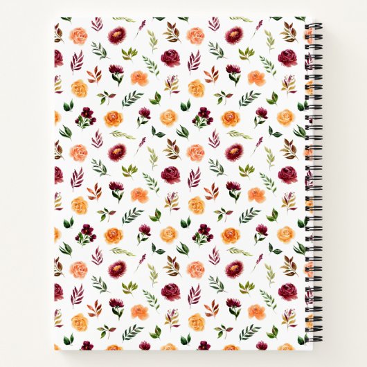 Red and Orange Floral Baby Shower Guest Book Notitieboek (Achterkant)