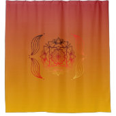 Red and Orange Floral Mandala Art Douchegordijn (Voorkant)