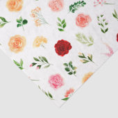 Red and Orange Flowers with Foliage Pattern Tissuepapier (Detail)