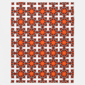 Red and orange geometric pattern  fleece deken (Voorkant)