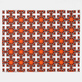 Red and orange geometric pattern  fleece deken (Voorkant (Horizontaal))