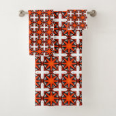 Red and orange geometric pattern Towel Bad Handdoek (Insitu)