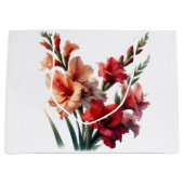 Red and Orange Gladiolus Floral Groot Cadeauzakje (Voorkant)