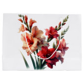 Red and Orange Gladiolus Floral Groot Cadeauzakje (Achterkant)