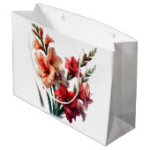 Red and Orange Gladiolus Floral Groot Cadeauzakje (Achterkant Gekanteld)