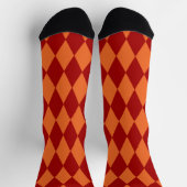 Red and Orange Harlequin Checkered Design Sokken (Top)