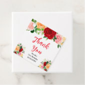Red and Orange Roses Birthday Thank You Bedankjes Labels (In situ)