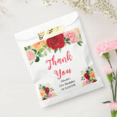 Red and Orange Roses Birthday Thank You Bedankzakje (Gezegeld)