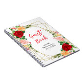 Red and Orange Roses Bridal Shower Guest Book Notitieboek (Rechterzijde)
