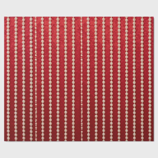 Red and Pearl Wrapping Paper Cadeaupapier (Zoom)