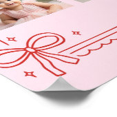 Red and Pink Bow Cake Birthday Photo Milestone Poster (Hoek)