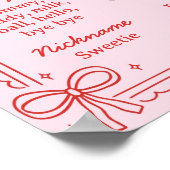 Red and Pink Bow Cake First Year Milestone Photo Poster (Hoek)