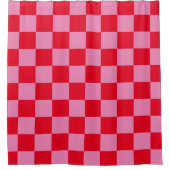 Red and Pink Checkered Douchegordijn (Voorkant)