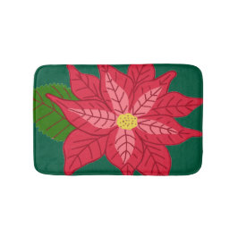 Red and Pink Christmas Poinsettia Badmat