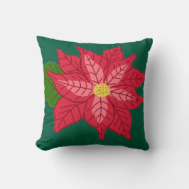Red and Pink Christmas Poinsettia Kussen