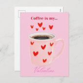 Red and Pink Coffee Love Feestdagenkaart (Voorkant / Achterkant)
