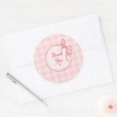 Red and Pink Coquette Thank You Circle Sticker (Envelop)