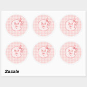 Red and Pink Coquette Thank You Circle Sticker (Vel)