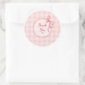 Red and Pink Coquette Thank You Circle Sticker (Tas)