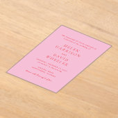 Red and Pink Elegant Classic Wedding Acryl Uitnodigingen (Laagn)