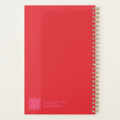 Red and Pink Feminine Minimalist Floral Planner (Achterkant)